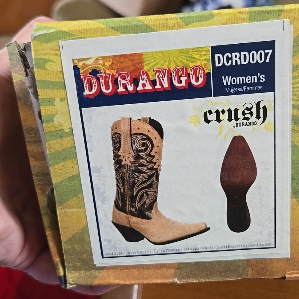 Durango Women's Western Heeled Boots - Tan Cream Brown 6.5 M NWT - Picture 7 of 7